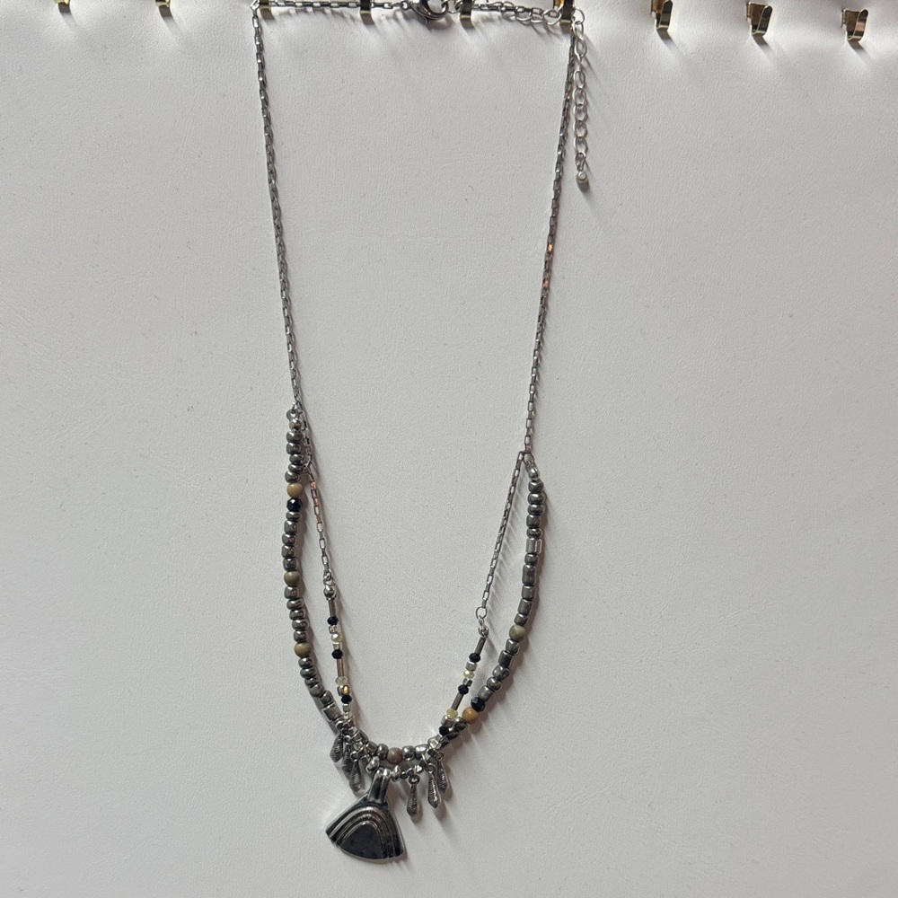 Elegant Silver Beaded Necklace